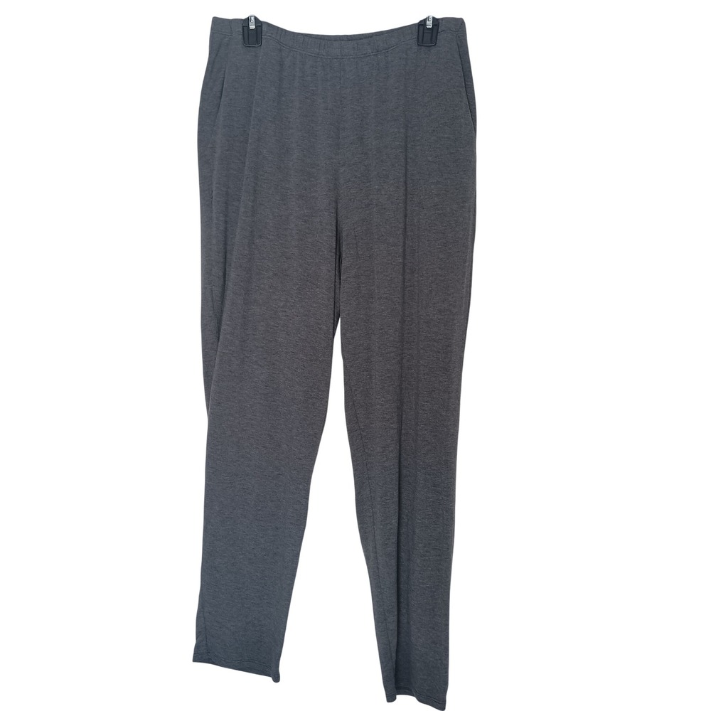Eileen Fisher Pants Women Medium Gray Tencel Lyocell Stretch Straight Leg